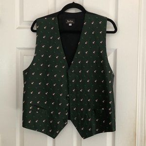 Neiman Marcus Silk Holiday Waistcoat Size: L - Made in USA